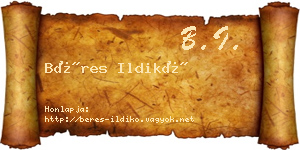 Béres Ildikó névjegykártya